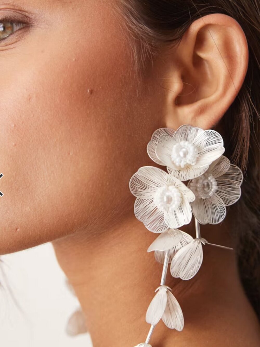 ASOS DESIGN floral tin earrings